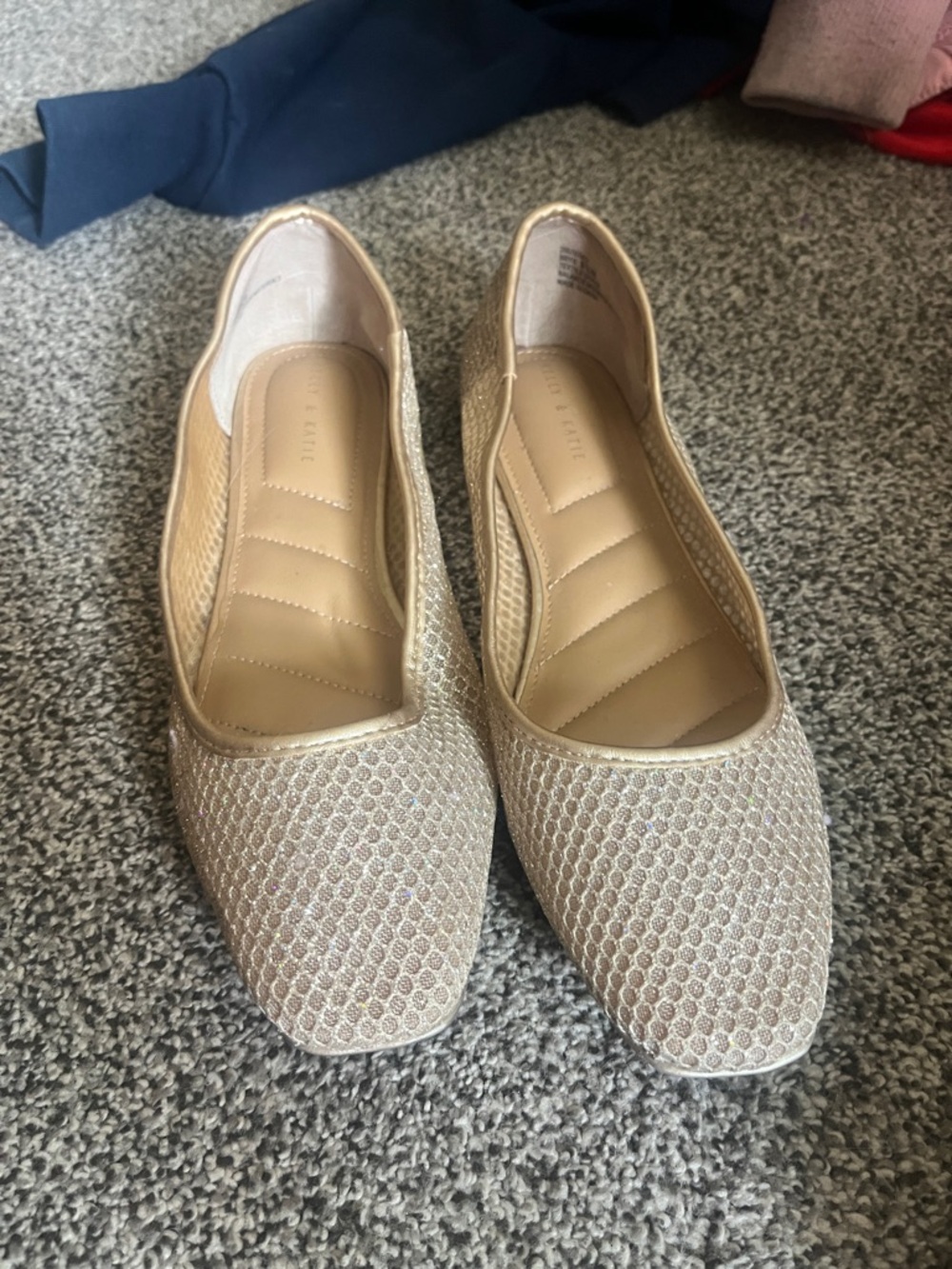 Kelly & Katie Gold Mesh Ballet Flats